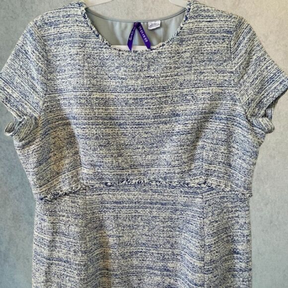 Seraphine Maternity Dress Women's Size 14 Blue Short Sleeve Knee Length Shift - Picture 3 of 16